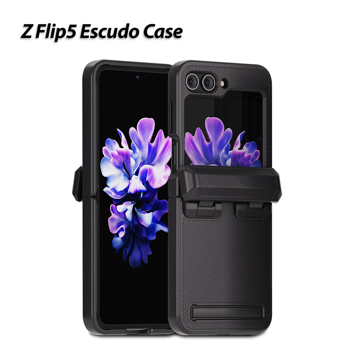 [Dome Case] Z Flip 5 (2023) Escudo Case 2 Colors (Black / Translucen