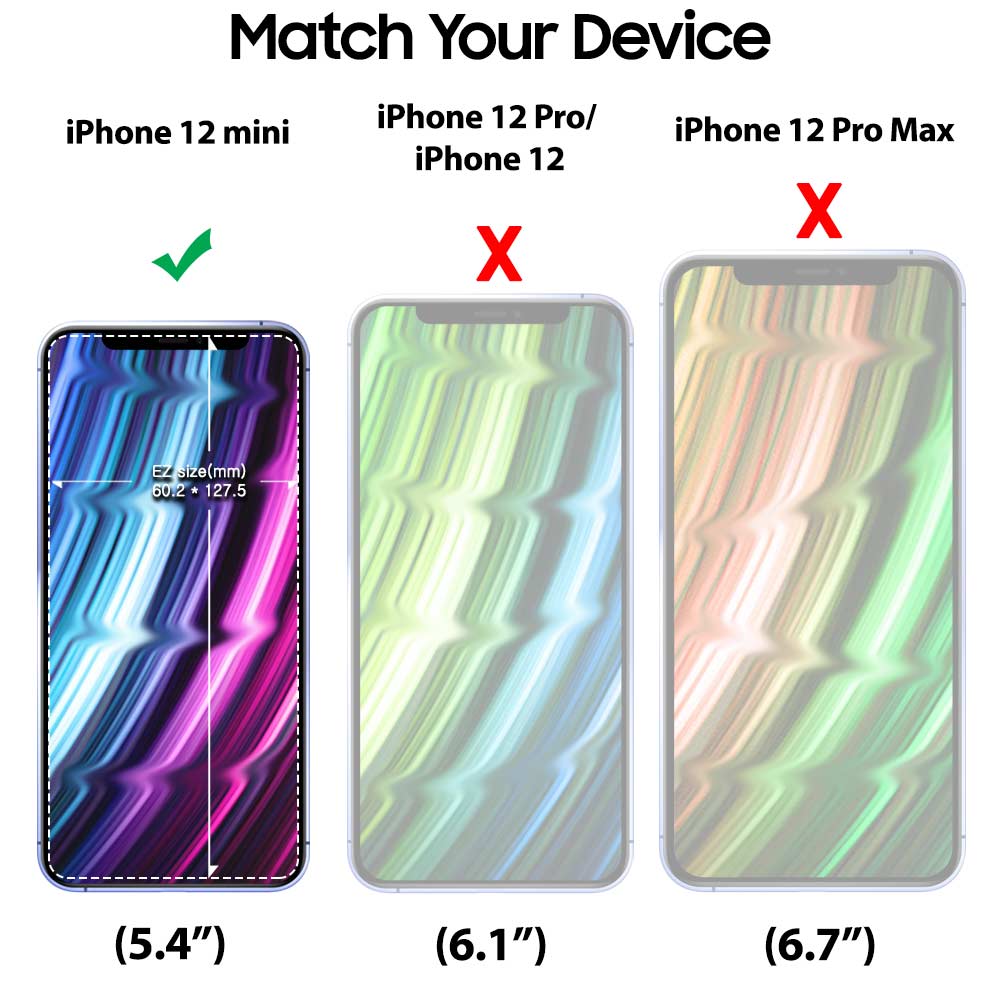 iPhone 12 mini EZ Tempered Glass Screen Protector - 2 Pack