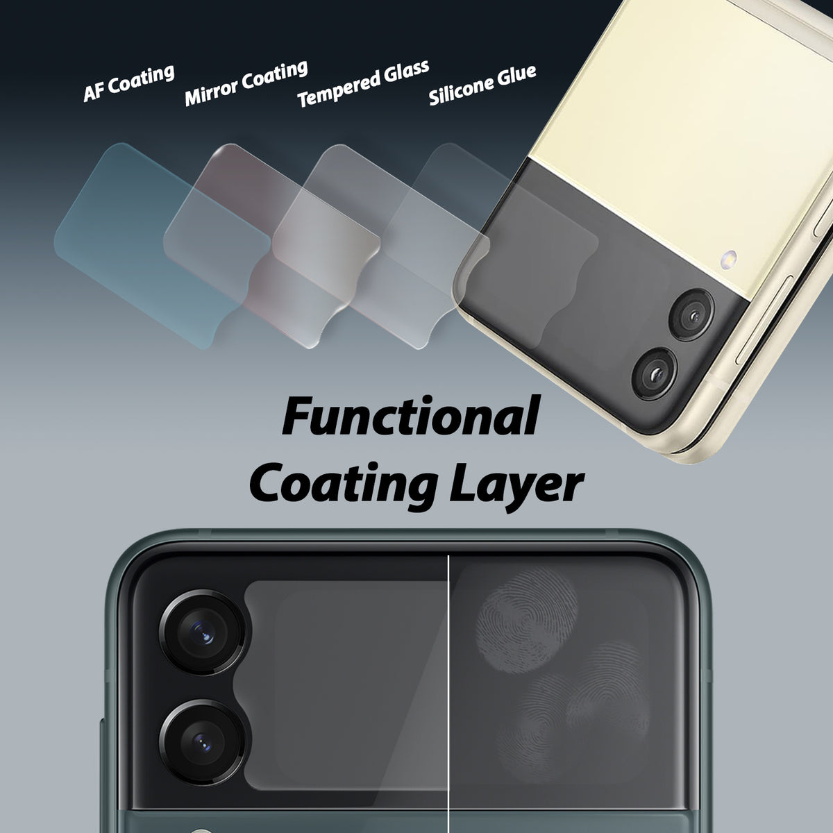 [EZ] Whitestone Galaxy Z Flip 3 EZ Tempered Glass Front Screen Protect