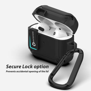 [Dome Case] Airpods Pro Rugged Lock Fullbody Protective Case with Carabiner Wireless Charging Supported (Black / Yellow)