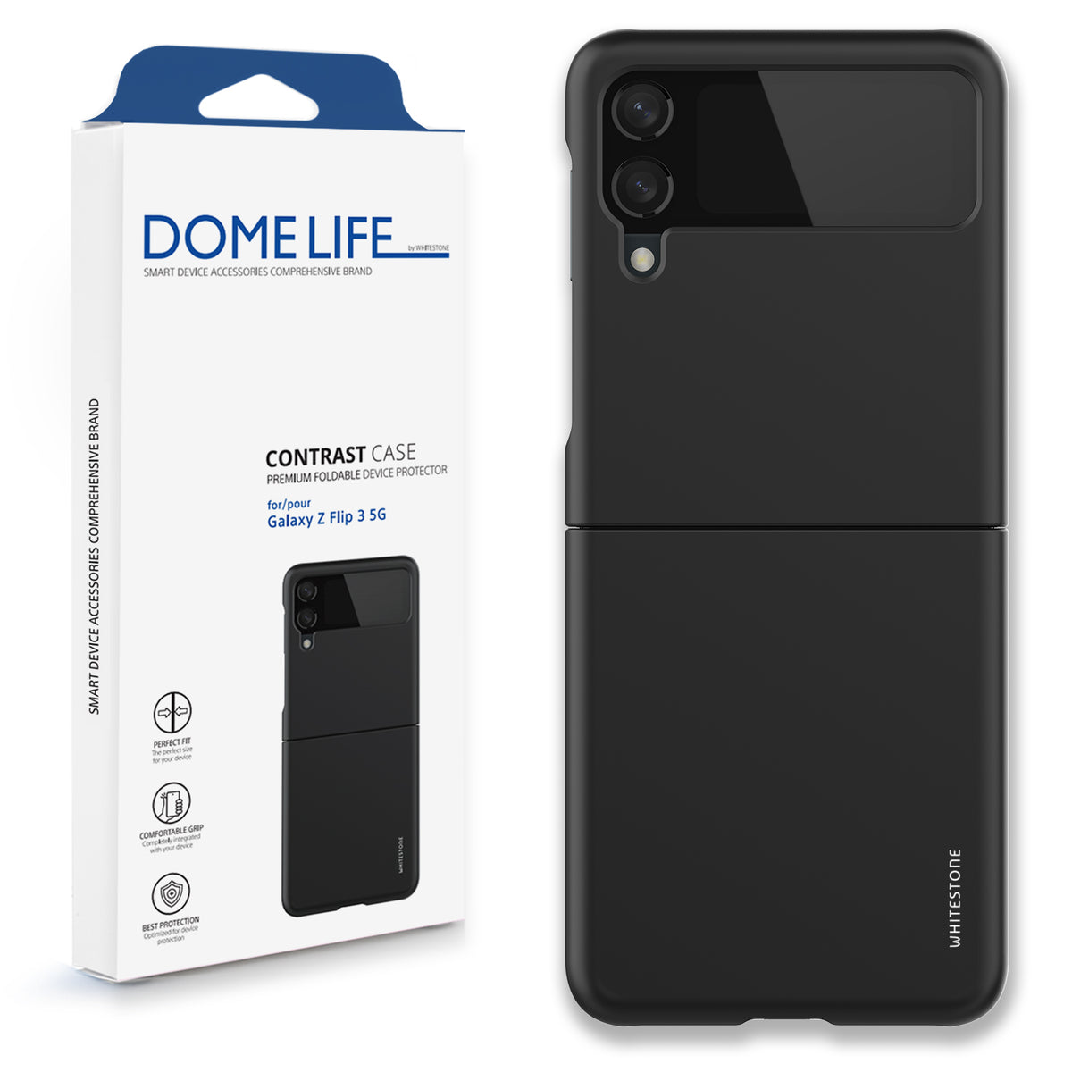 Dome Case] Samsung Galaxy Z Flip 3 Contrast Case - Matte Black