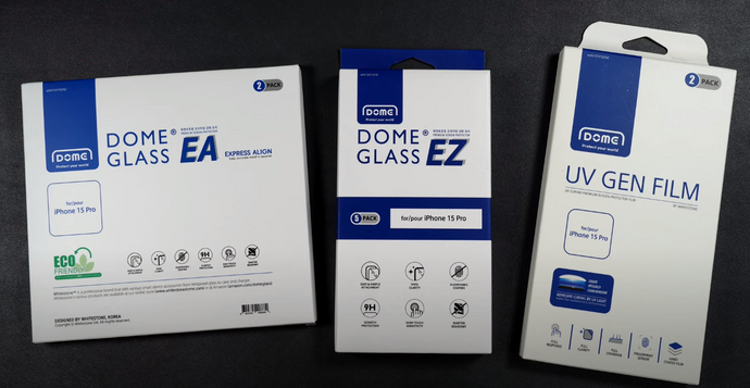 Whitestone Dome Glass EA, EZ & UV GEN Film iPhone 15 Pro - Drop & Scratch Tests by HighTechCheck