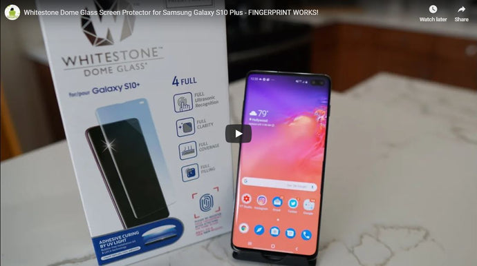 Whitestone Dome Glass Screen Protector for Samsung Galaxy S10 Plus – FINGERPRINT WORKS! > [by AndroidStud]