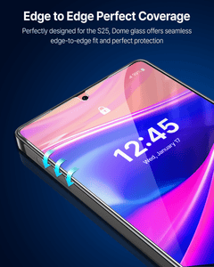 Dome Glass Whitestone DOME GLASS [Perfect Full Coverage] Tempered Glass Screen Protector for Galaxy S25Ultra with UV lamp [2Pack]