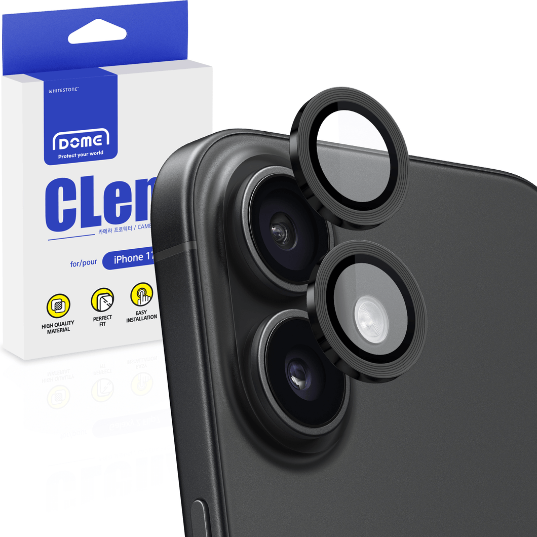 DOME GLASS Whitestone DOME Camera Ring Type for iPhone 17 Series [Case friendly & HD clrearity] Tempered Glass Lens Protector [1pack]