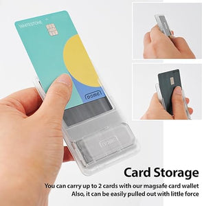 [Whitestone] Card Holder Mag-Safe (Magnetic Slot Card Holder Compatible with MagSafe Slim Hard PC Wallet for Back of Phone, Smartphone Cases