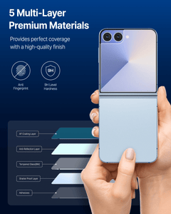 DOME GLASS Whitestone 2PACK EZ GLASS AR for Samsung Galaxy Z Flip 7 [Super Anti-Reflection], Full Coverage [Easy Install] Tempered Glass Screen Protector [2pack]