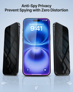 DOME GLASS Whitestone 2PACK EZ GLASS AR/Privacy for iPhone 17 Series [Super Anti-Reflection & Anti-Spy], Full Coverage [Easy Install] Private Tempered Glass Screen Protector [2pack]