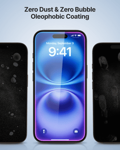 DOME GLASS Whitestone 2PACK EZ GLASS AR/Privacy for iPhone 17 Series [Super Anti-Reflection & Anti-Spy], Full Coverage [Easy Install] Private Tempered Glass Screen Protector [2pack]