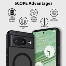 Load image into Gallery viewer, [Whitestone] Scope Case for Google Pixel 8 (2023), Flexible Silicone Black TPU Case, Compatible with Magsafe Wireless Charging - Solid Black