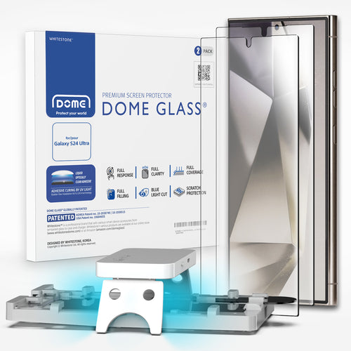 [Dome Glass] Samsung Galaxy S24 Ultra Tempered Glass Screen Protector with Installation Kit - Liquid Dispersion Tech