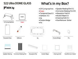 [Dome Glass] Samsung Galaxy S22 Ultra Tempered Glass Screen Protector with Installation Kit - Liquid Dispersion Tech