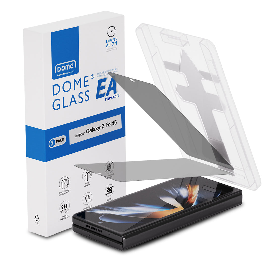 [Privacy EA] Samsung Galaxy Z Fold 5 (2023) Privacy Screen Protector Full Coverage Tempered Glass Shield [Easy Install] Anti-Spy - 2PACK