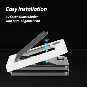 [EZ] Samsung Galaxy Z Flip 5 (2023) Screen Protector Full Coverage Tempered Glass Shield [Easy Install] - 2PACK
