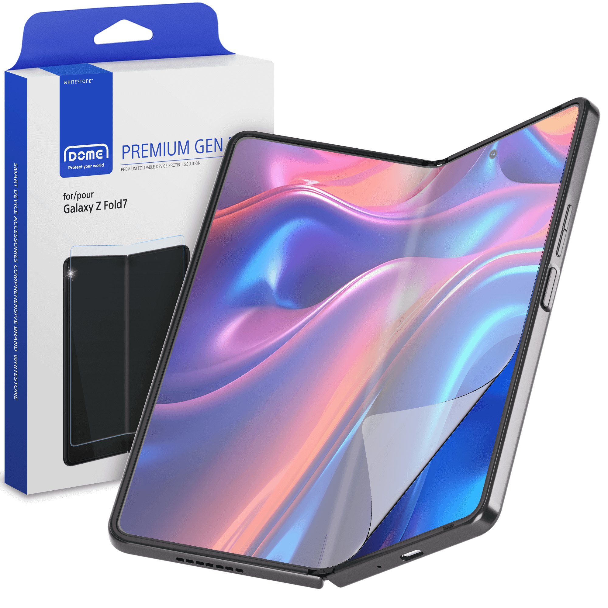 DOME GLASS Whitestone DOME Premium GEN Film for Samsung Galaxy Galaxy Z  Fold [Glass-Like Film] Screen Protector [1pack]