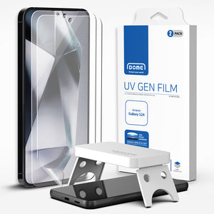 [UV GEN] Samsung Galaxy S24 (2024) Hard Coated Film Screen Protector with UV light - 2 Pack of Film