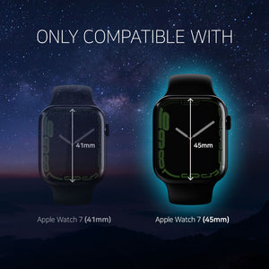 [Dome Glass] Apple Watch Series 8 and 7 (45mm) Tempered Glass Screen Protector [Liquid Dispersion Tech] With Case