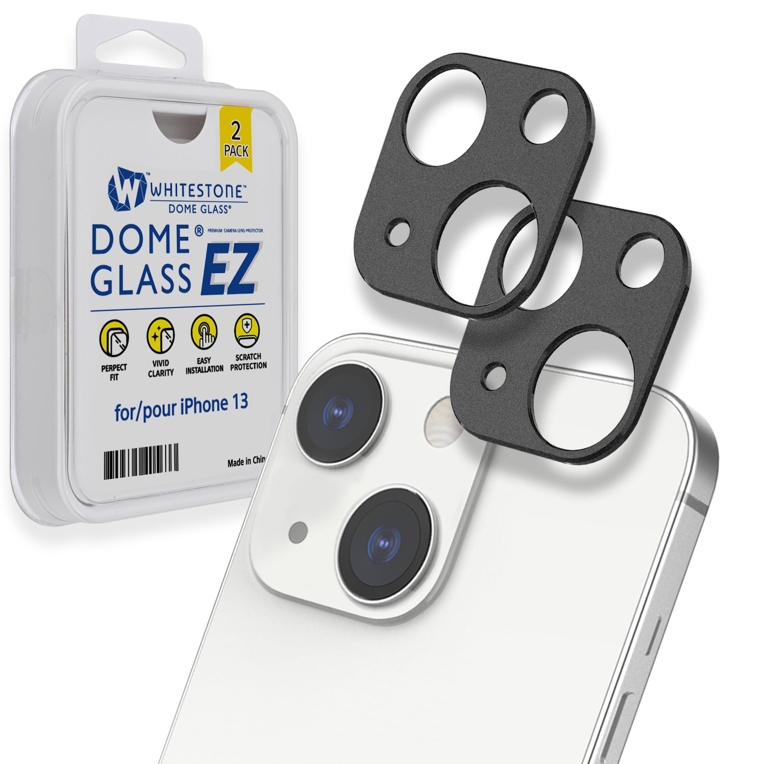 Camera EZ] iPhone 13 Whitestone Camera EZ Protector - 2 Pack (6.1