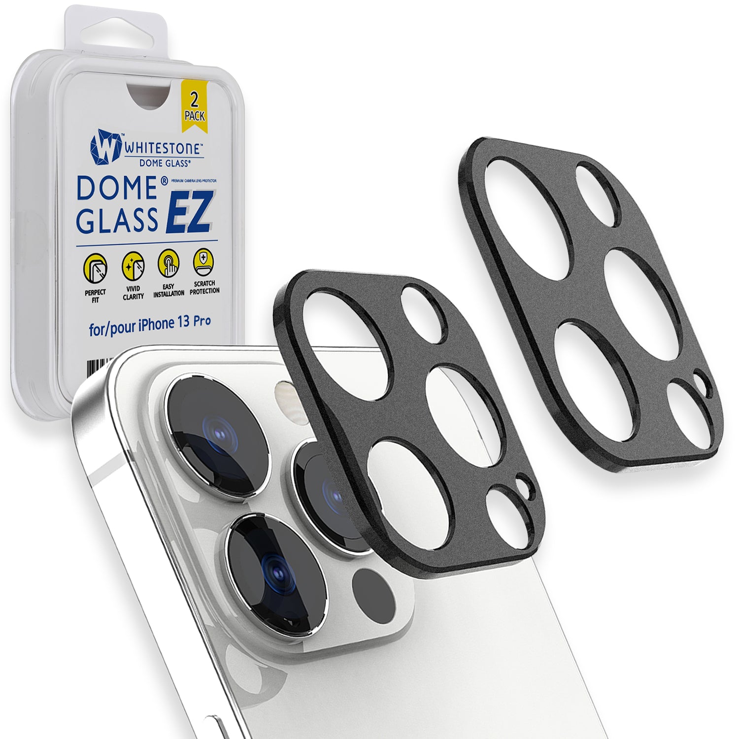 Camera EZ] iPhone 13 Pro Whitestone Camera EZ Protector - 2 Pack (6.1 –  Whitestonedome