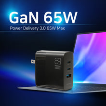 Load image into Gallery viewer, [Dome Charger] 65W Charger PD 3.0 GaN Adapter with Foldable Plug - Triple Ports USB C USB A