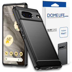 [Dome Case] For Google Pixel 7 (2022), Slim Fit, Flexible sillicone Black TPU Case, Protective Phone Cover - Black