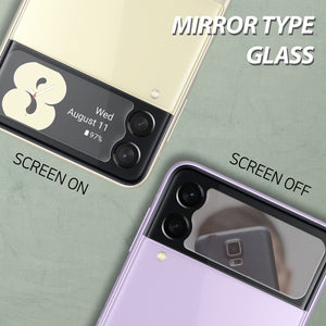 [EZ] Whitestone Galaxy Z Flip 3 EZ Tempered Glass Front Screen Protector (Mirrored type) - 2 Pack