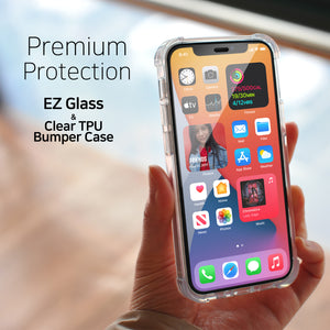 [S-Cushion + EZ Glass + Case] iPhone 12 mini Premium Microfiber Shock Proof Back Cover with Screen Cleaning feature & Phone Case & EZ Glass