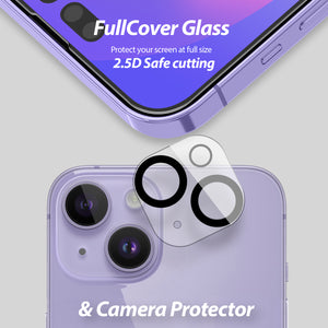 [EZ w Cam] iPhone 14 Plus EZ Glass Screen Protector (6.7") with Camera Protector - 3 Pack