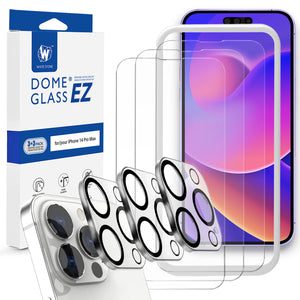 [EZ w Cam] iPhone 14 Pro Max EZ Glass Screen Protector (6.7") with Camera Protector - 3 Pack