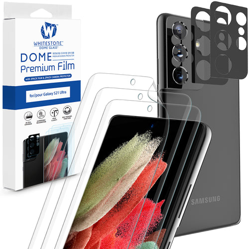 [Dome Premium Film] Galaxy S21 Ultra EPU Film Screen Protector with Glass Camera Protector - 5PACK