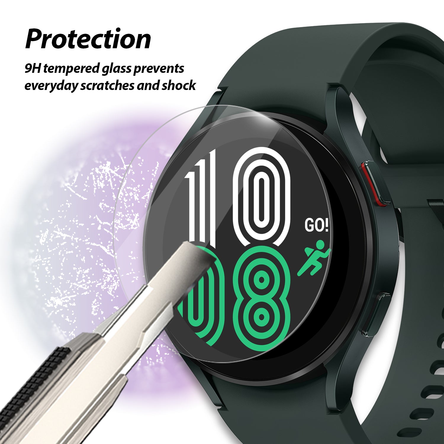 [4 Pack] Galaxy Watch 6 44mm Screen Protector & Watch 5 44mm/ Watch 4 44mm  Protector,Tempered Glass Accessories for Samsung Watch 6/5/4 44mm
