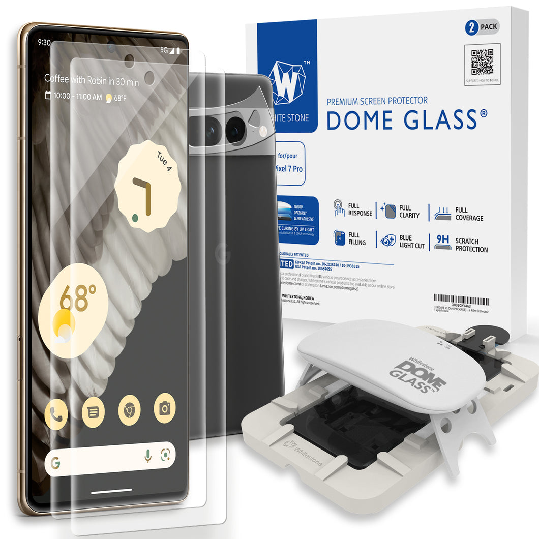 [Dome Glass] Google Pixel 7 Pro (2022) Tempered Glass Screen Protector with 1 Pack of Camera Film Protector - 2Pack of Glass
