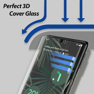 [Dome Glass] Google Pixel 6 Pro Tempered Glass Screen Protector [Liquid Dispersion Tech] With Camera Film Protector - 2 Pack of Glass