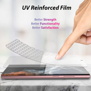 [UV GEN] Samsung Galaxy S22 Ultra (2022) Hard Coated Film Screen Protector with UV light - 2 Pack of Film