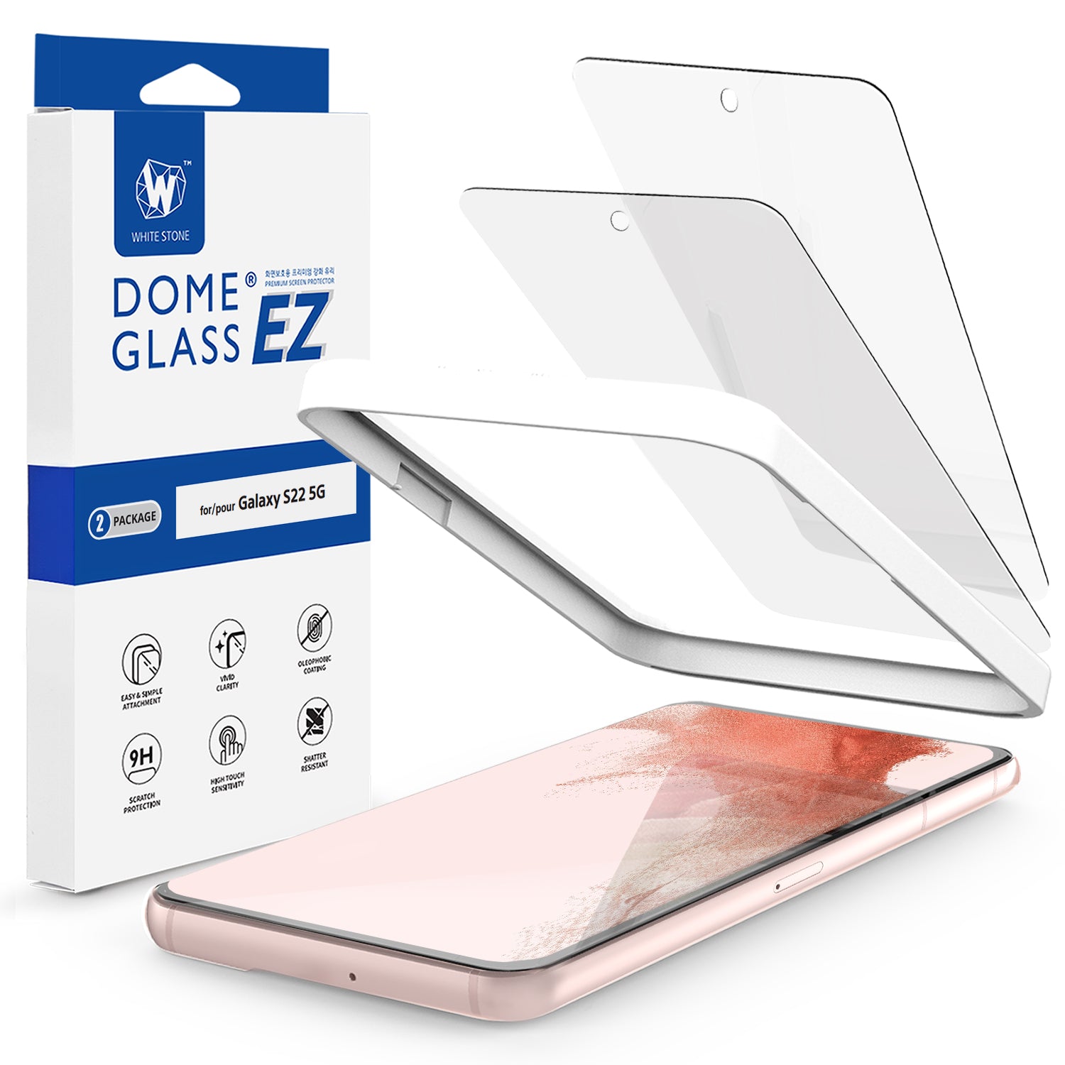 EZ] Samsung Galaxy S22 EZ Tempered Glass Screen Protector - 2Pack