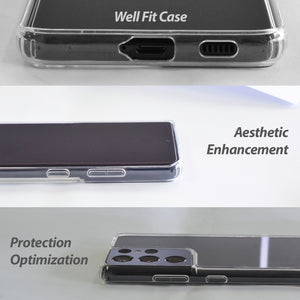 [Dome Case] Galaxy S21 Ultra Clear case by Whitestone, Premium Tempered Glass Back Cover - Clear