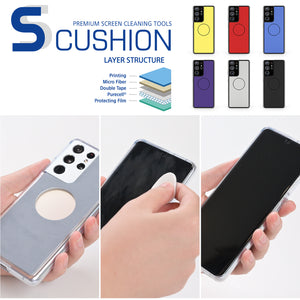 [S-Cushion + Case] Galaxy S21 Ultra Premium Microfiber Shock Proof Back Cover with Screen Cleaning feature & Phone Case