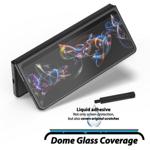 [Dome Glass] Samsung Galaxy Z Fold 4 Full Tempered Glass Shield with Liquid Dispersion Tech [Easy to Install Kit] Smart Phone Screen Guard