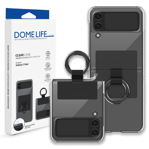 [Dome Case] Samsung Galaxy Z Flip 4 Clear Case with Ring