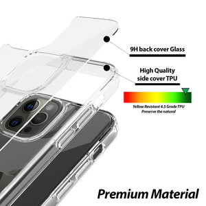 [Dome Case] iPhone 12 Pro (6.1") Clear case by Whitestone, Premium Tempered Glass Back Cover - Clear