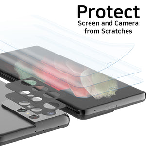 [Dome Premium Film] Galaxy S21 Ultra EPU Film Screen Protector with Glass Camera Protector - 5PACK