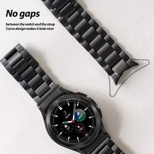 Samsung Galaxy Watch Bands 44mm / 46mm & More - Matte Black 20mm Stainless Steel Metal Strap