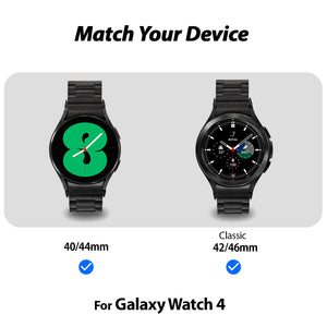 Samsung Galaxy Watch Bands 44mm / 46mm & More - Matte Black 20mm Stainless Steel Metal Strap